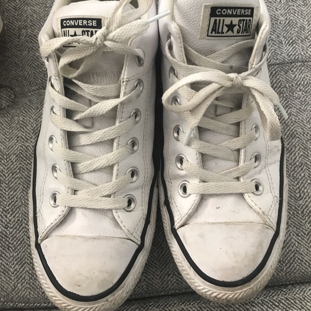 White leather Converse
